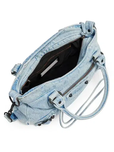 Balenciaga Women's Le City First Shoulder Bag - Light Blue | Thumbnail 6 Balenciaga Women's Le City First Shoulder Bag - Light Blue | Thumbnail 6