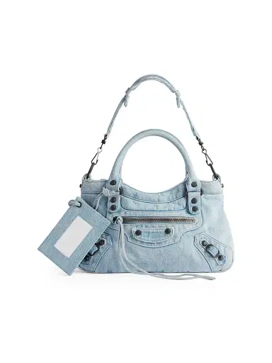 Balenciaga Women's Le City First Shoulder Bag - Light Blue | Thumbnail 1 Balenciaga Women's Le City First Shoulder Bag - Light Blue | Thumbnail 1