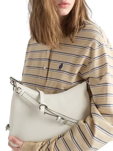Prada Women's Fold Leather Shoulder Bag - White | Thumbnail 3 Prada Women's Fold Leather Shoulder Bag - White | Thumbnail 3