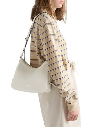 Prada Women's Fold Leather Shoulder Bag - White | Thumbnail 1 Prada Women's Fold Leather Shoulder Bag - White | Thumbnail 1