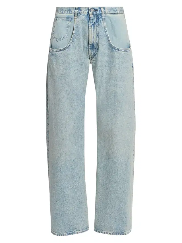 Maison Margiela Women's Exaggerated Pocket Straight Jeans - Ice Blue