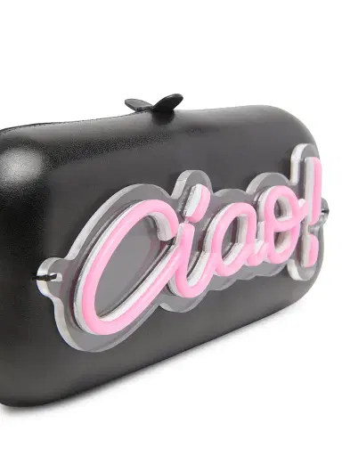 MOSCHINO Women's 'Ciao!' Script Logo Clutch - Black | Thumbnail 5 MOSCHINO Women's 'Ciao!' Script Logo Clutch - Black | Thumbnail 5