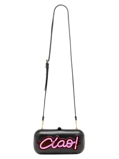 MOSCHINO Women's 'Ciao!' Script Logo Clutch - Black | Thumbnail 6 MOSCHINO Women's 'Ciao!' Script Logo Clutch - Black | Thumbnail 6
