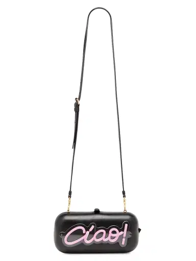 MOSCHINO Women's 'Ciao!' Script Logo Clutch - Black | Thumbnail 7 MOSCHINO Women's 'Ciao!' Script Logo Clutch - Black | Thumbnail 7