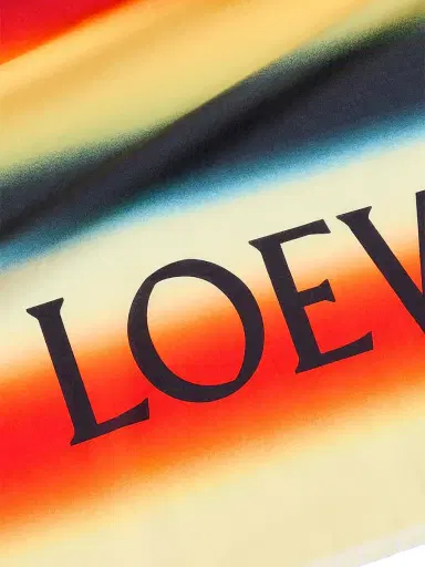Loewe Women's x Paula's Ibiza Logo Striped Cotton Pareo | Thumbnail 4 Loewe Women's x Paula's Ibiza Logo Striped Cotton Pareo | Thumbnail 4