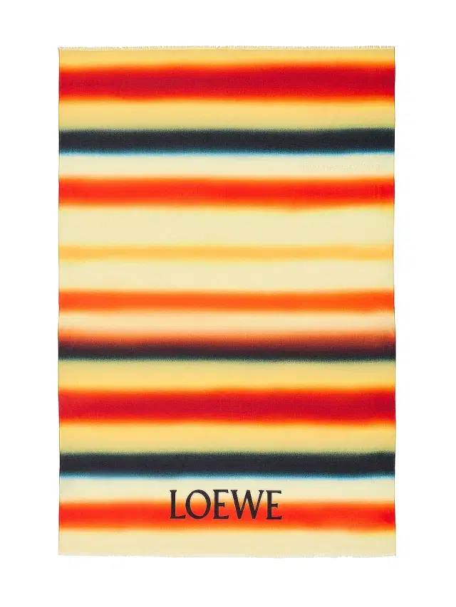 LOEWE Women's  x Paula's Ibiza Logo Striped Cotton Pareo - Orange Multicolor