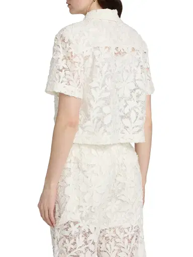 Simkhai Women's Annaelle Cotton Lace Top - White - Size XS | Thumbnail 5
