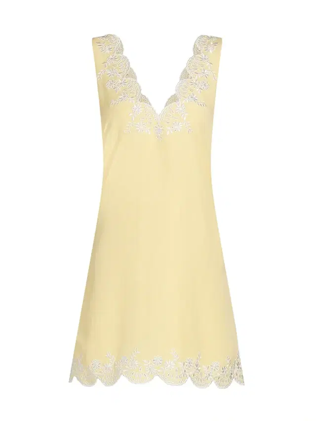 Women's Edena Embroidered Linen Minidress - Buttercream Multi