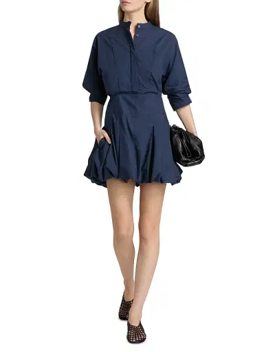 Simkhai Women's Effie Bubble-Hem Minidress - Midnight - Size 14 | Thumbnail 2