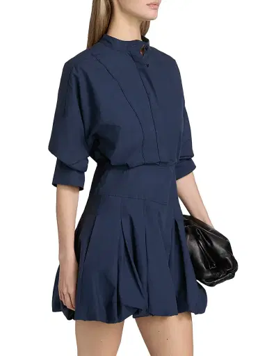 Simkhai Women's Effie Bubble-Hem Minidress - Midnight - Size 14 | Thumbnail 4