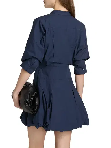 Simkhai Women's Effie Bubble-Hem Minidress - Midnight - Size 14 | Thumbnail 5