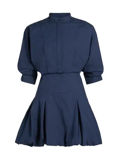 Simkhai Women's Effie Bubble-Hem Minidress - Midnight - Size 14 | Thumbnail 1