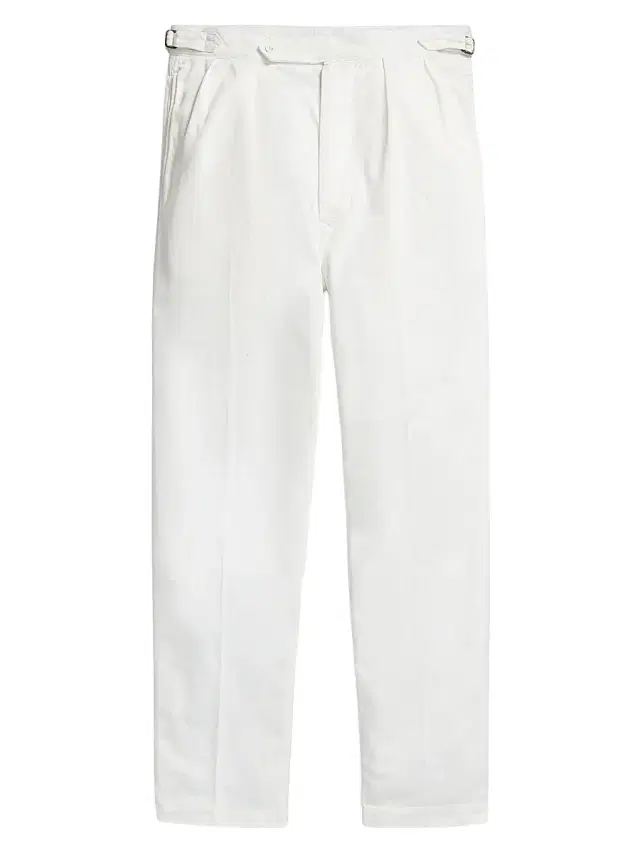 Polo Ralph Lauren Men's Rustic Tab-Waist Pleated-Front Cotton Twill Pants - Deckwash White
