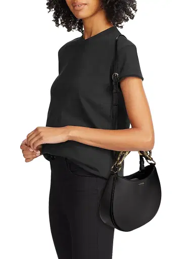 Lanvin Women's Cat-Handle Leather Hobo Bag - Black | Thumbnail 3 Lanvin Women's Cat-Handle Leather Hobo Bag - Black | Thumbnail 3
