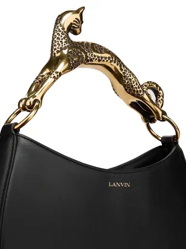 Lanvin Women's Cat-Handle Leather Hobo Bag - Black | Thumbnail 6 Lanvin Women's Cat-Handle Leather Hobo Bag - Black | Thumbnail 6