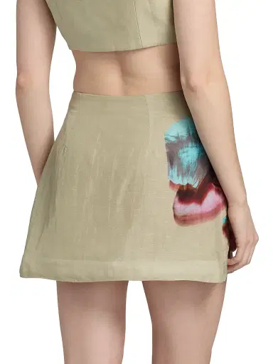 Amur Women's Orielle Linen-Silk Asymmetric Miniskirt - Sage Orchid - Size 12 | Thumbnail 5 Amur Women's Orielle Linen-Silk Asymmetric Miniskirt - Sage Orchid - Size 12 | Thumbnail 5