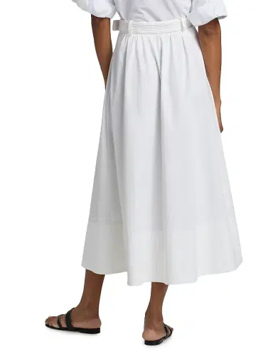 Saloni Women's Kirat Stretch-Cotton Poplin Midi-Skirt | Thumbnail 5