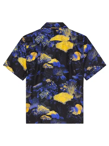 Vilebrequin Men's Coral Reef Silk Twill Bowling Shirt - Black Noir - Size XXL | Thumbnail 2 Vilebrequin Men's Coral Reef Silk Twill Bowling Shirt - Black Noir - Size XXL | Thumbnail 2