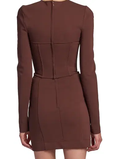 Dolce & Gabbana Women's Long Sleeve Corset Top - Marrone Scuro - Size 2 | Thumbnail 5