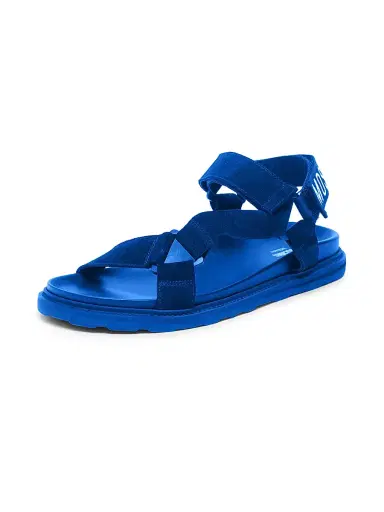 MOSCHINO Men's Logo Leather Sandals - Blue - Size 11 | Thumbnail 2