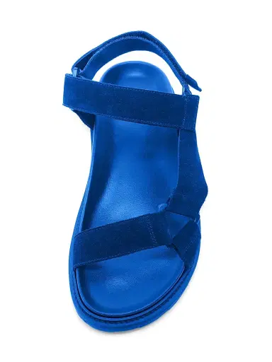 MOSCHINO Men's Logo Leather Sandals - Blue - Size 11 | Thumbnail 5
