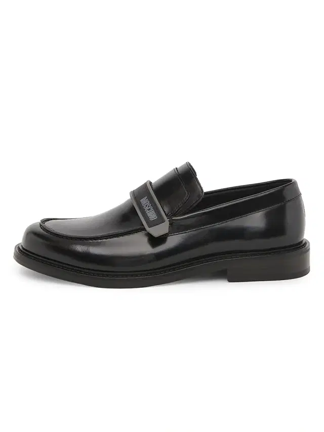 Moschino Men's Logo Leather Slip-On Loafers - Black