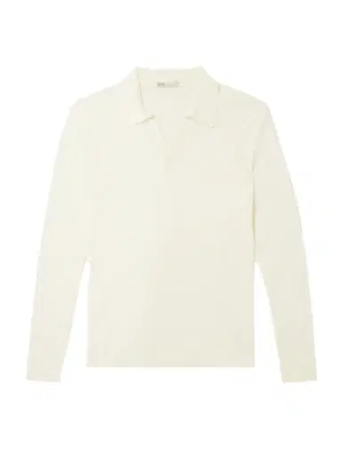 Onia Crocheted-Knit Cotton Polo Shirt | Thumbnail 1