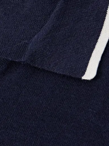 Ceremonia Johnny Two-Tone Linen Polo Shirt | Thumbnail 4 Ceremonia Johnny Two-Tone Linen Polo Shirt | Thumbnail 4