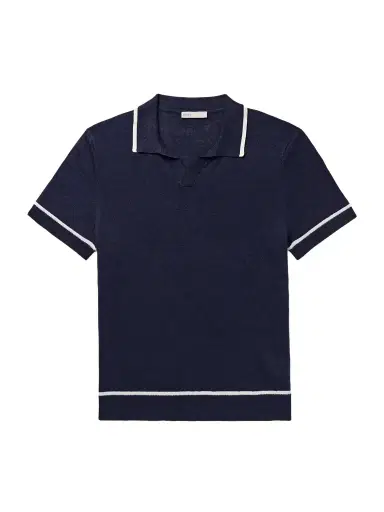 Ceremonia Johnny Two-Tone Linen Polo Shirt | Thumbnail 1 Ceremonia Johnny Two-Tone Linen Polo Shirt | Thumbnail 1