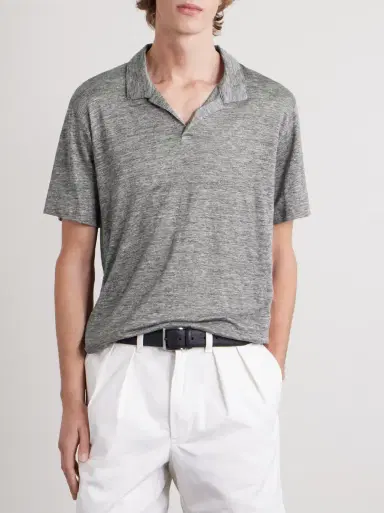 Ceremonia Shaun Linen-Jersey Polo Shirt | Thumbnail 3 Ceremonia Shaun Linen-Jersey Polo Shirt | Thumbnail 3