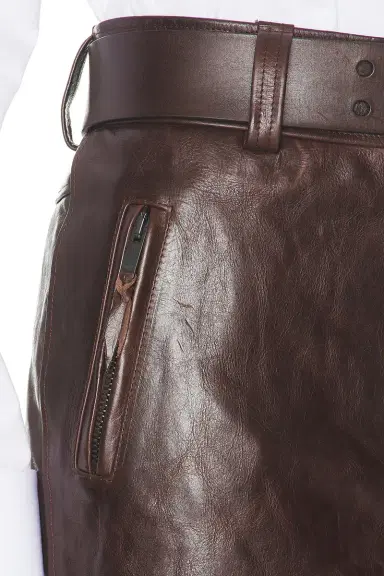 Saint Laurent Belted Leather Skirt | Thumbnail 6