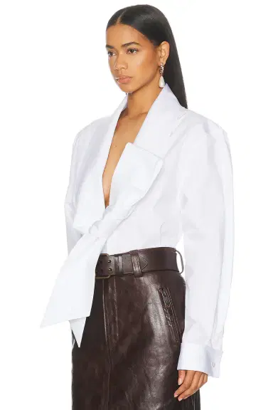 Saint Laurent Asymmetrical Tie Blouse | Thumbnail 3