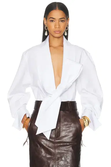 Saint Laurent Asymmetrical Tie Blouse | Thumbnail 1