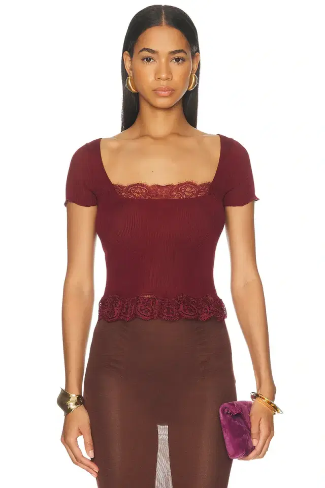 Ribbed Lacy Top