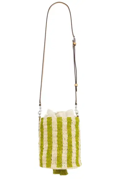Valentino Garavani Crochet Raffia VLogo Signature Small Bucket Bag | Thumbnail 3