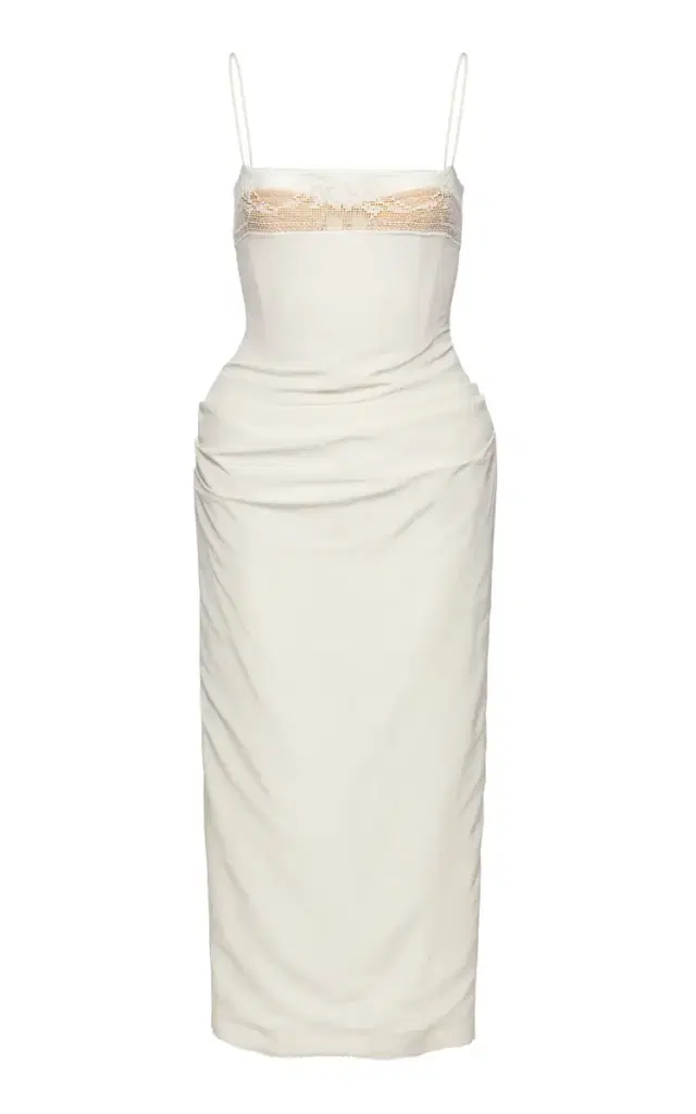 Lace-Trimmed Midi Dress