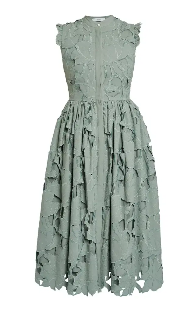 Cutout Cotton-Blend Midi Dress