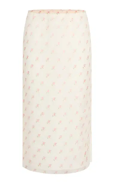 Khaite Sydni Floral-Printed Silk Organza Midi Skirt | Thumbnail 2