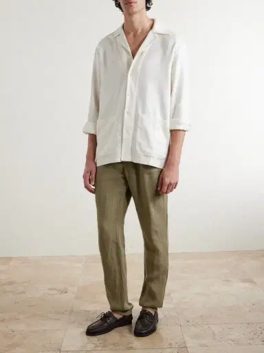 Boglioli Tapered Linen Trousers - Men | Thumbnail 2