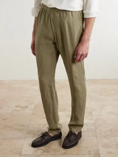 Boglioli Tapered Linen Trousers - Men | Thumbnail 3