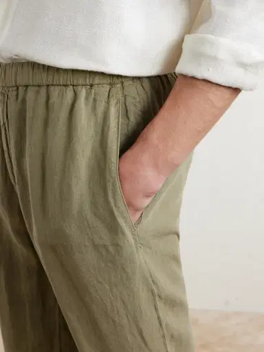 Boglioli Tapered Linen Trousers - Men | Thumbnail 5