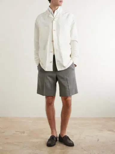 Zegna Oasi Straight-Leg Linen Shorts - Men | Thumbnail 2