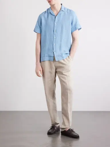Boglioli Tapered Linen Trousers - Men | Thumbnail 2