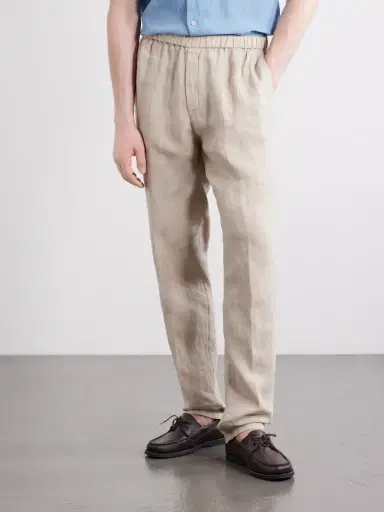 Boglioli Tapered Linen Trousers - Men | Thumbnail 3
