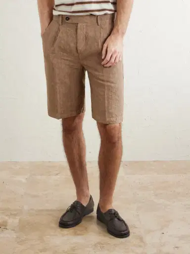 Massimo Alba Alaccia Straight-Leg Pleated Linen Shorts - Men | Thumbnail 3 Massimo Alba Alaccia Straight-Leg Pleated Linen Shorts - Men | Thumbnail 3