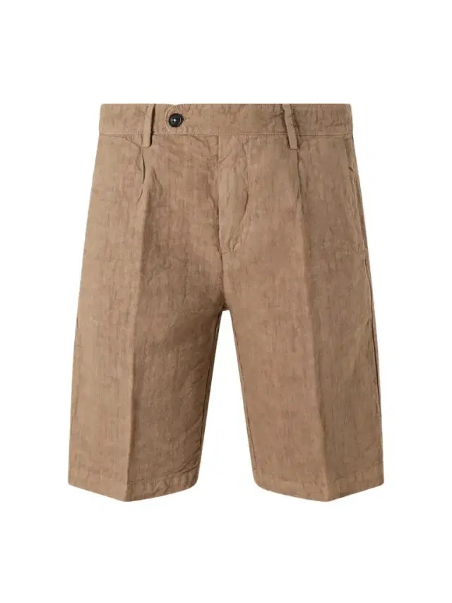 Alaccia Straight-Leg Pleated Linen Shorts - Men