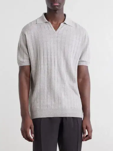 Boglioli Open-Collar Ribbed Linen and Cotton-Blend Polo Shirt - Men | Thumbnail 3 Boglioli Open-Collar Ribbed Linen and Cotton-Blend Polo Shirt - Men | Thumbnail 3