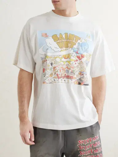 SAINT Mxxxxxx Saint Wet Printed Cotton-Jersey T-Shirt - Men | Thumbnail 3