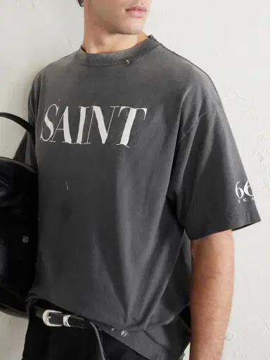 SAINT Mxxxxxx Logo-Print Paint-Splattered Cotton-Jersey T-Shirt - Men | Thumbnail 5 SAINT Mxxxxxx Logo-Print Paint-Splattered Cotton-Jersey T-Shirt - Men | Thumbnail 5