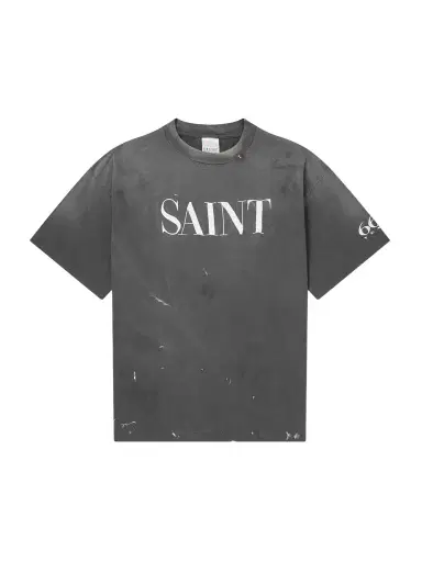 SAINT Mxxxxxx Logo-Print Paint-Splattered Cotton-Jersey T-Shirt - Men | Thumbnail 1 SAINT Mxxxxxx Logo-Print Paint-Splattered Cotton-Jersey T-Shirt - Men | Thumbnail 1